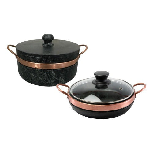 KIT PANELA + FRIGIDEIRA DE PEDRA SABÃO